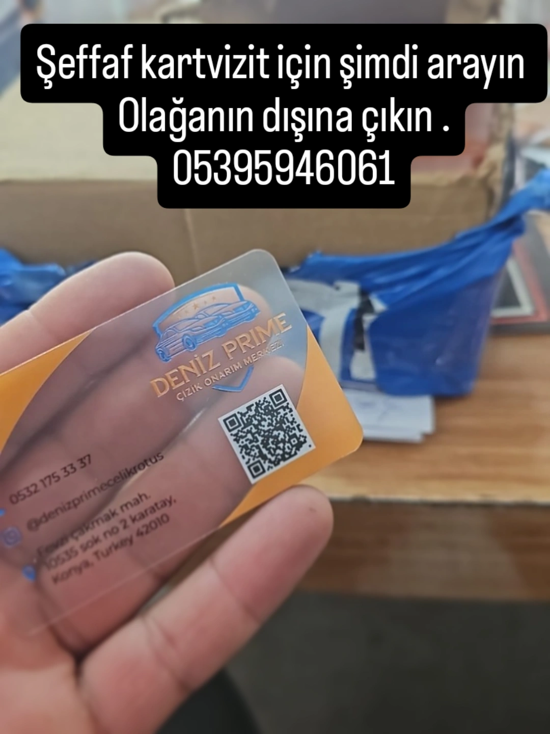 Şeffaf kartvizit kod: seffaf 200 adet