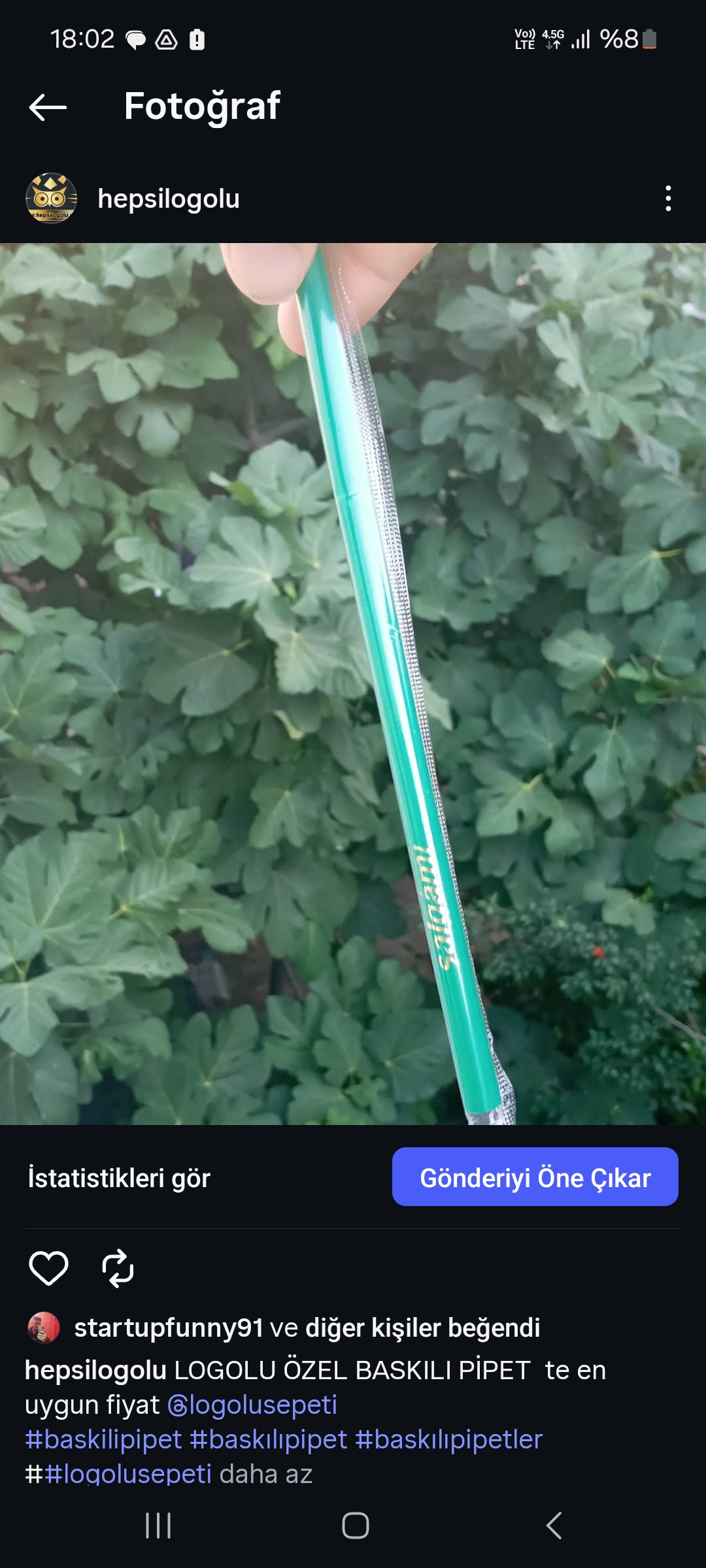 Baskılı pipet 
